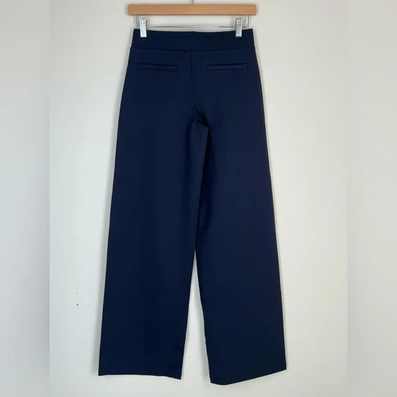 New Quince Ultra Stretch Wide Leg Pants Navy Sz Small 32 Long - Picture 6 of 11